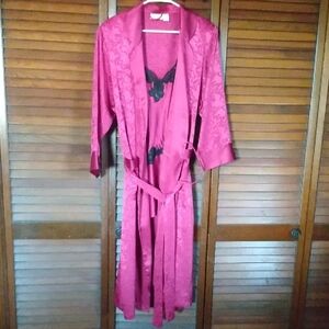 Victoria's Secret Deep Burgandy Satin Robe